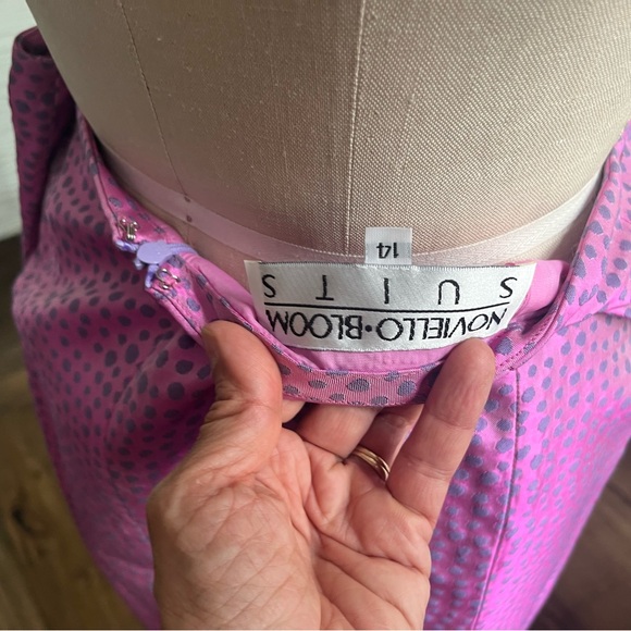 noviello bloom pink/ blue vintage suit size 14 - Picture 5 of 5